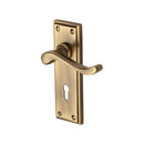 Heritage Brass Door Handle Lever Lock Edwardian Design Antique finish - W3200-AT - Choice Handles
