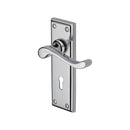 Heritage Brass Door Handle Lever Lock Edwardian Design Polished Chrome finish - W3200-PC - Choice Handles