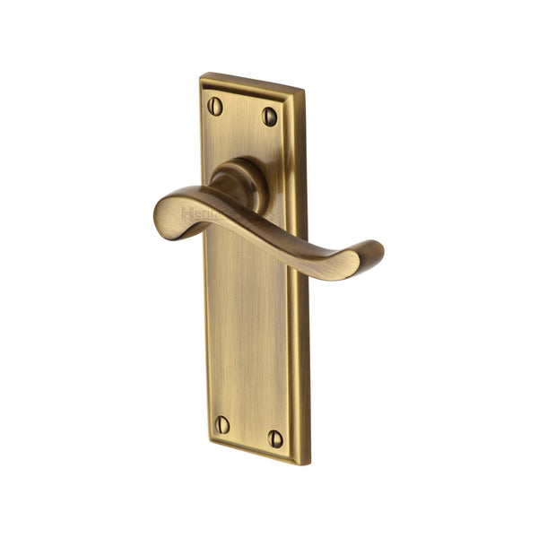 Heritage Brass Door Handle Lever Latch Edwardian Design Antique finish - W3213-AT - Choice Handles