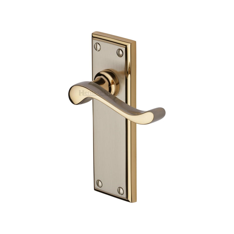 Heritage Brass Door Handle Lever Latch Edwardian Design Jupiter finish - W3213-JP - Choice Handles