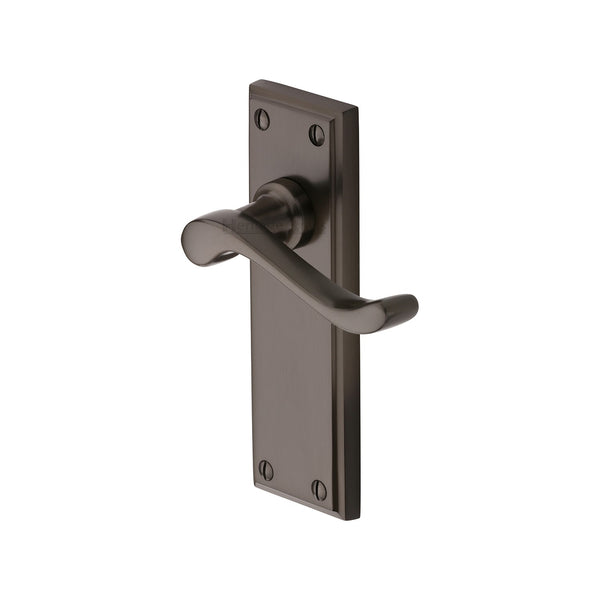 Heritage Brass Door Handle Lever Latch Edwardian Design Matt Bronze finish - W3213-MB - Choice Handles