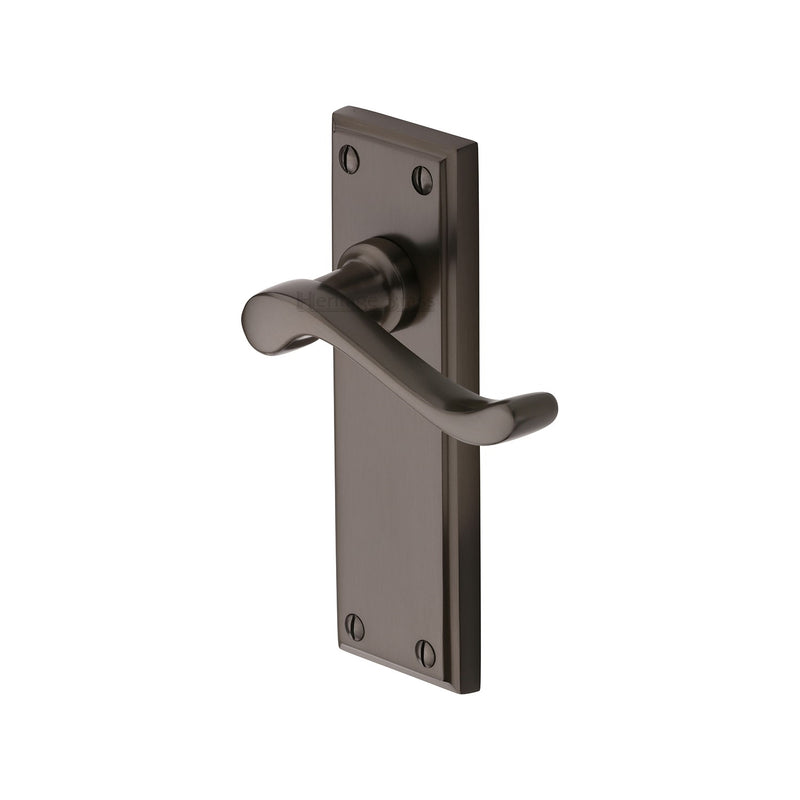 Heritage Brass Door Handle Lever Latch Edwardian Design Matt Bronze finish - W3213-MB - Choice Handles