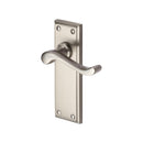 Heritage Brass Door Handle Lever Latch Edwardian Design Satin Nickel finish - W3213-SN - Choice Handles