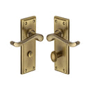 Heritage Brass Door Handle for Bathroom Edwardian Design Antique finish - W3220-AT - Choice Handles