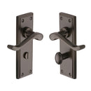 Heritage Brass Door Handle for Bathroom Edwardian Design Matt Bronze finish - W3220-MB - Choice Handles