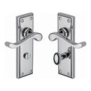 Heritage Brass Door Handle for Bathroom Edwardian Design Polished Chrome finish - W3220-PC - Choice Handles