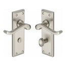 Heritage Brass Door Handle for Bathroom Edwardian Design Satin Nickel finish - W3220-SN - Choice Handles