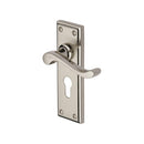 Heritage Brass Door Handle for Euro Profile Plate Edwardian Design Mercury finish - W3227.48-MC - Choice Handles
