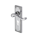 Heritage Brass Door Handle for Euro Profile Plate Edwardian Design Polished Chrome finish - W3227.48-PC - Choice Handles