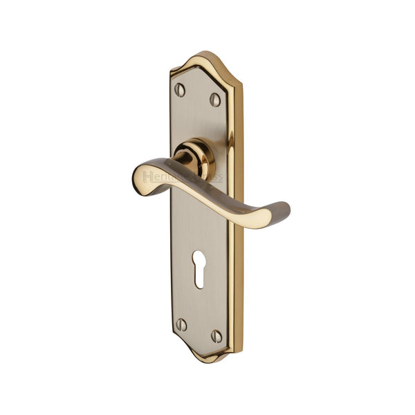 Heritage Brass Door Handle Lever Lock Buckingham Design Jupiter finish - W4200-JP - Choice Handles