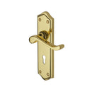 Heritage Brass Door Handle Lever Lock Buckingham Design Polished Brass finish - W4200-PB - Choice Handles