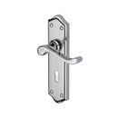 Heritage Brass Door Handle Lever Lock Buckingham Design Polished Chrome finish - W4200-PC - Choice Handles