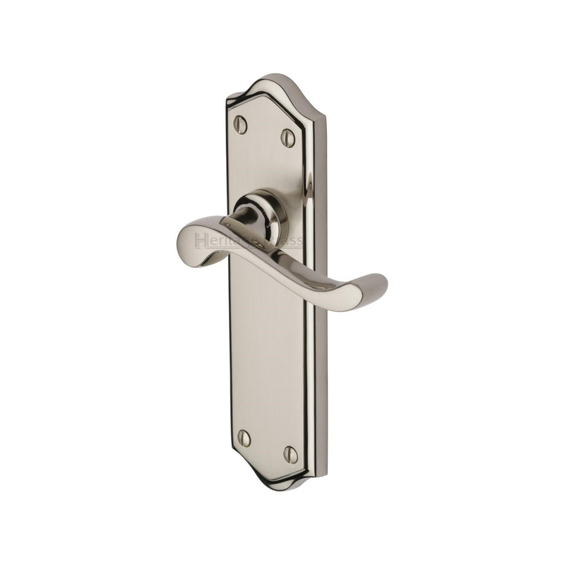 Heritage Brass Door Handle Lever Latch Buckingham Design Mercury finish - W4210-MC - Choice Handles