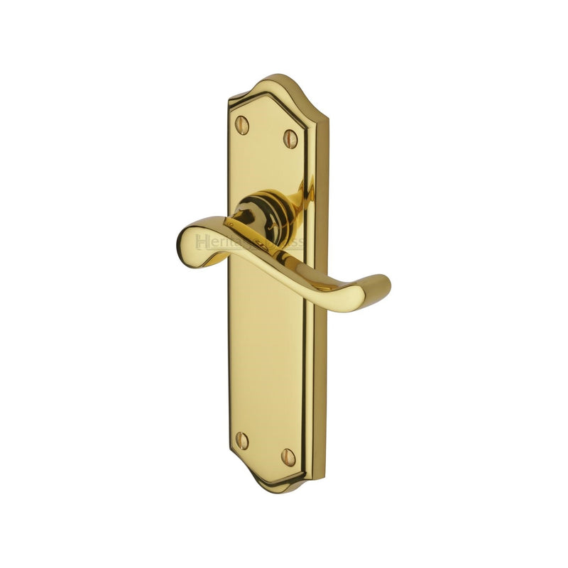 Heritage Brass Door Handle Lever Latch Buckingham Design Polished Brass finish - W4210-PB - Choice Handles