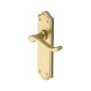 Heritage Brass Door Handle Lever Latch Buckingham Design Satin Brass finish - W4210-SB - Choice Handles