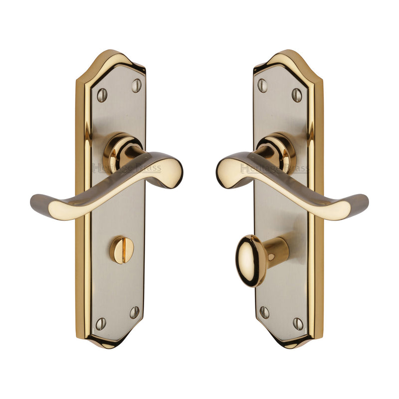 Heritage Brass Door Handle for Bathroom Buckingham Design Jupiter finish - W4220-JP - Choice Handles