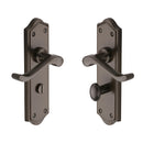 Heritage Brass Door Handle for Bathroom Buckingham Design Matt Bronze finish - W4220-MB - Choice Handles