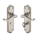 Heritage Brass Door Handle for Bathroom Buckingham Design Mercury finish - W4220-MC - Choice Handles