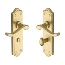 Heritage Brass Door Handle for Bathroom Buckingham Design Satin Brass finish - W4220-SB - Choice Handles