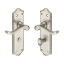 Heritage Brass Door Handle for Bathroom Buckingham Design Satin Nickel finish - W4220-SN - Choice Handles