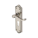 Heritage Brass Door Handle for Euro Profile Plate Buckingham Design Mercury finish - W4248-MC - Choice Handles