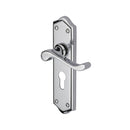 Heritage Brass Door Handle for Euro Profile Plate Buckingham Design Polished Chrome finish - W4248-PC - Choice Handles