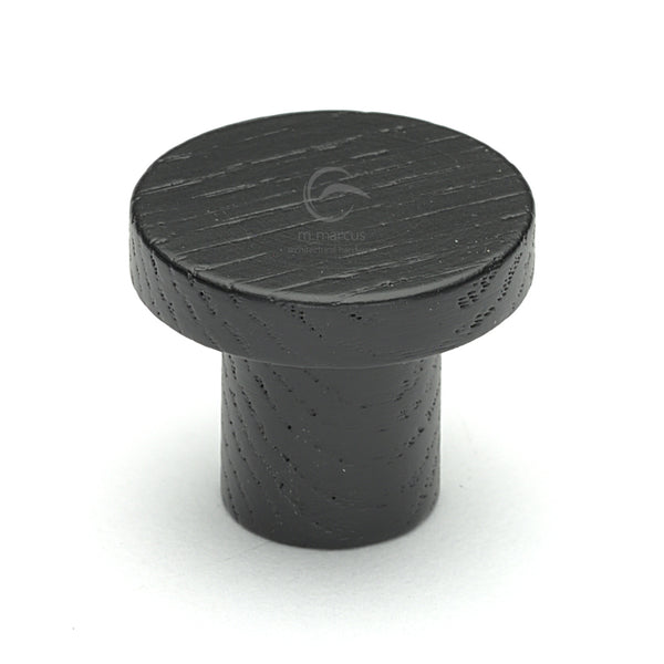 Wooden Cabinet Knob Circum Design 33mm Black Ash Finish
 - W4470-33-ASH - Choice Handles