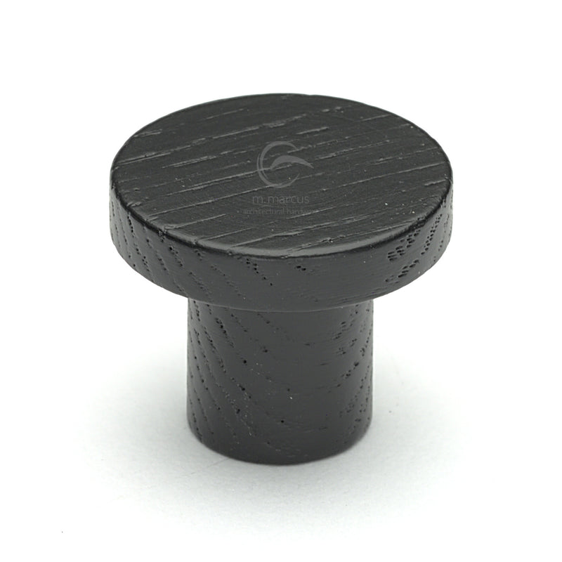Wooden Cabinet Knob Circum Design 33mm Black Ash Finish
 - W4470-33-ASH - Choice Handles