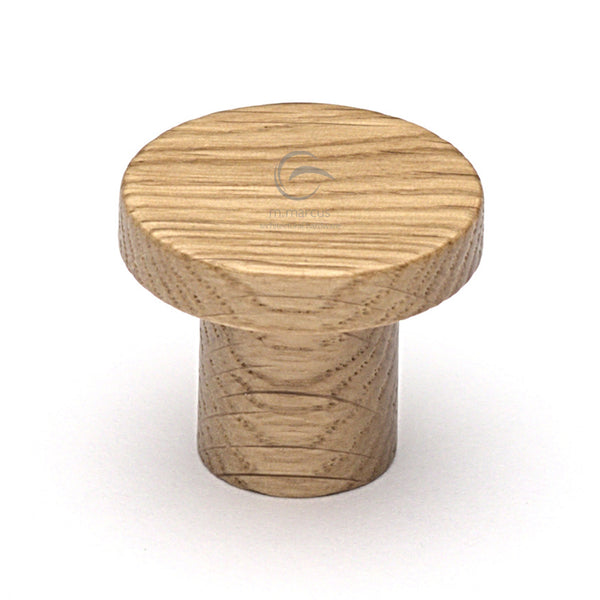 Wooden Cabinet Knob Circum Design 33mm Oak Finish
 - W4470-33-OAK - Choice Handles