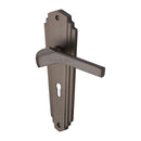 Heritage Brass Door Handle Lever Lock Waldorf Design Matt Bronze finish - WAL6500-MB - Choice Handles