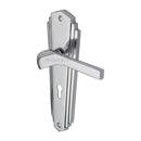 Heritage Brass Door Handle Lever Lock Waldorf Design Polished Chrome finish - WAL6500-PC - Choice Handles