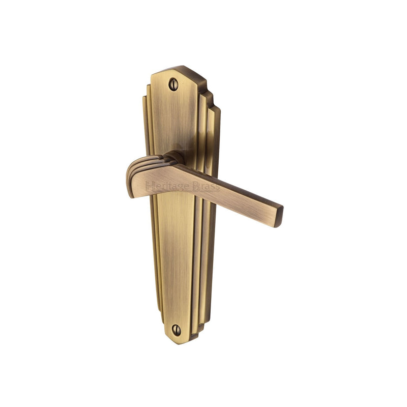 Heritage Brass Door Handle Lever Latch Waldorf Design Antique finish - WAL6510-AT - Choice Handles
