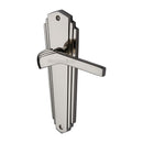 Heritage Brass Door Handle Lever Latch Waldorf Design Polished Nickel finish - WAL6510-PNF - Choice Handles