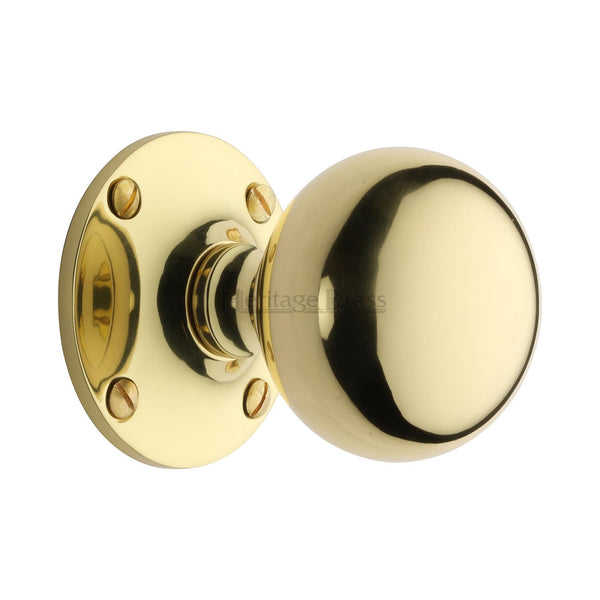 Heritage Brass Mortice Knob Westminster Design Polished Brass Finish - WES970-PB - Choice Handles