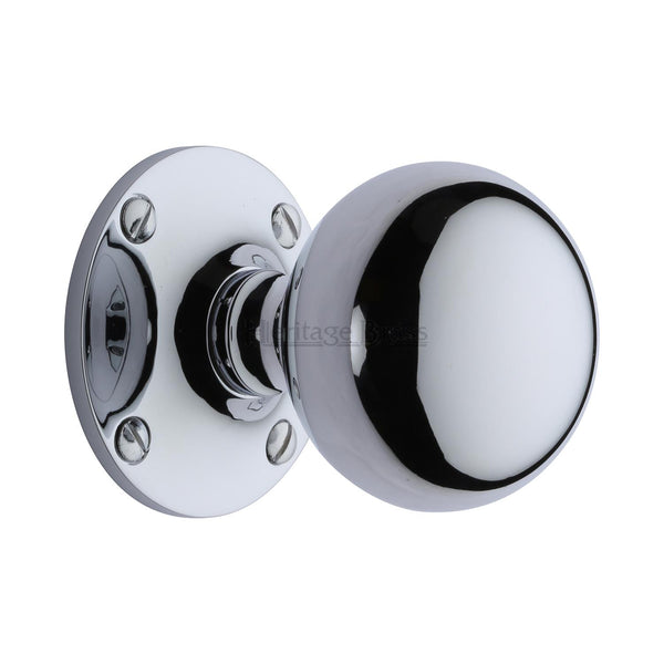 Heritage Brass Mortice Knob Westminster Design Polished Chrome Finish - WES970-PC - Choice Handles