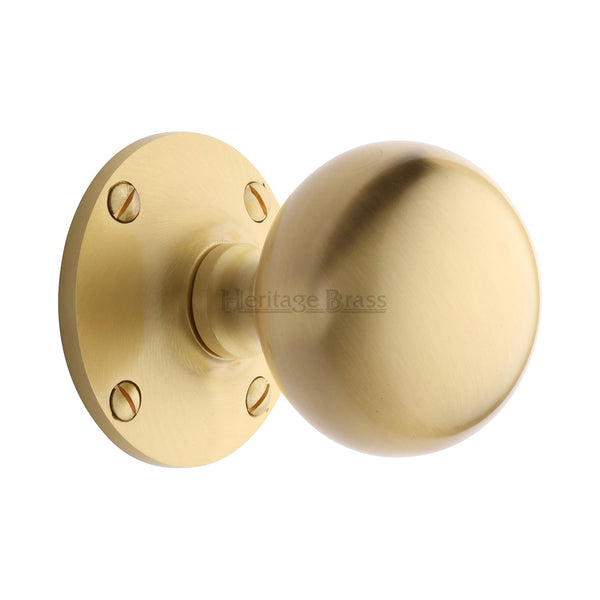 Heritage Brass Mortice Knob Westminster Design Satin Brass Finish - WES970-SB - Choice Handles