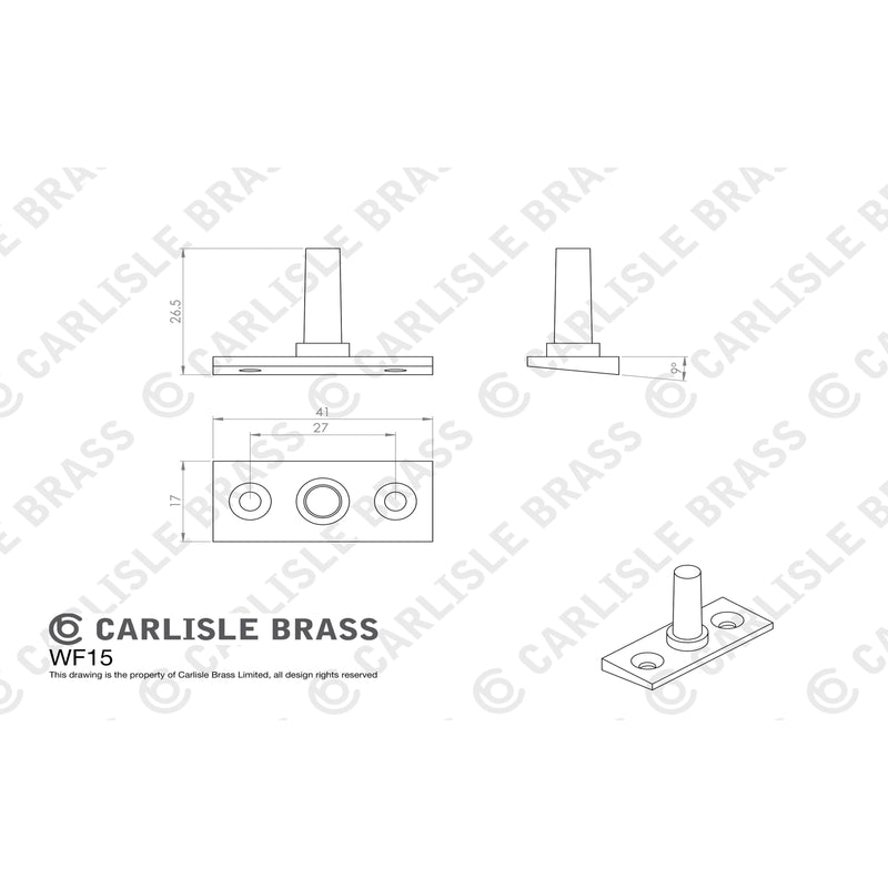 Carlisle Brass - EJMA Pin - Polished Brass - WF15 - Choice Handles