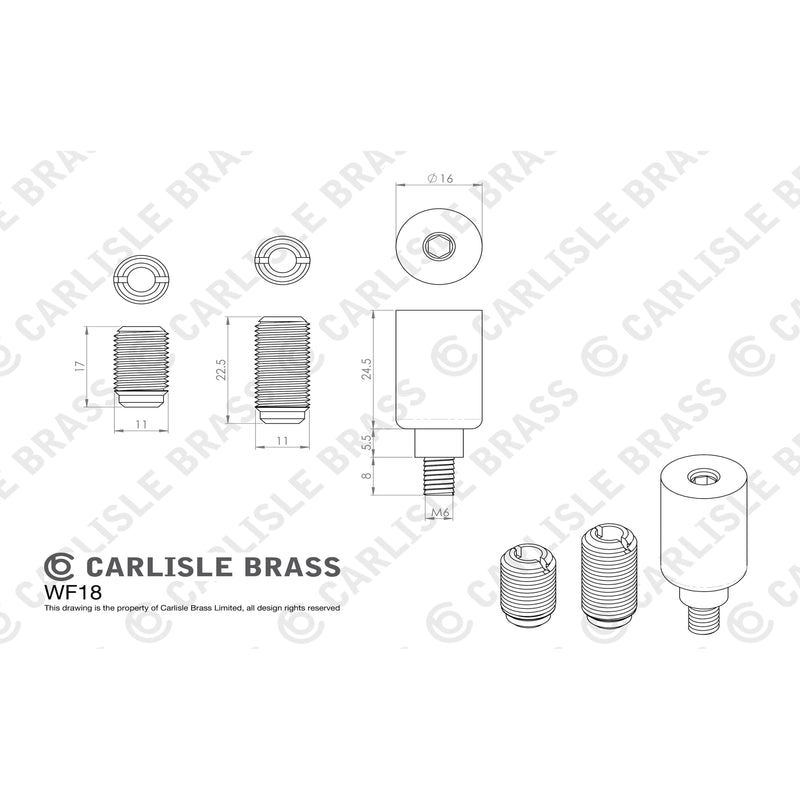 Carlisle Brass - Sash Window Stop  - Antique Brass - WF18AB