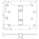 Jedo - Stainless Steel Ball Bearing Parliament Hinges 102x127x3mm Satin Stainless Steel - J9459SSS - Choice Handles
