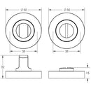 Frelan - Bathroom Turn & Release 50mm x 10mm - Satin Brass- JV2666SB - Choice Handles