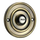 Prima - Circular Door Bell Push  76mm - Antique Brass - XL1419