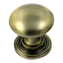 Prima - Ringed Plate Cabinet Cupboard Knob - Antique Brass - XL2027A