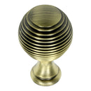 Prima - Reeded Cabinet Cupboard Knob - Antique Brass - XL2039A