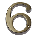 Prima - Door Numeral Screw Fix 76mm - Antique Brass - XL219/6/9