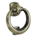 Prima - Ring Front Door Knocker 120mm x 110mm - Antique Brass - XL28