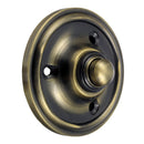 Prima - Victorian Circular Door Bell Push  60mm - Antique Brass - XL39