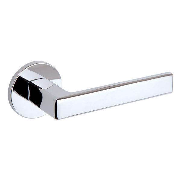 Tupai Exclusivo 5S Line Portel Lever Door Handle on 5mm Slimline Round Rose - Bright Polished Chrome - XT3095R5SPC - Choice Handles