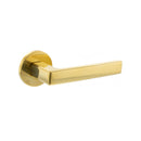 Tupai Exclusivo 5S Line Portel Lever Door Handle on 5mm Slimline Round Rose - Raw Brass - XT3095R5SRB - Choice Handles