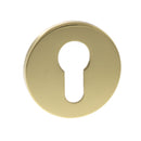 Tupai Exclusivo 5S Line Euro Escutcheons on 5mm Slimline Round Rose - Polished Brass - XTESCER5SPB - Choice Handles