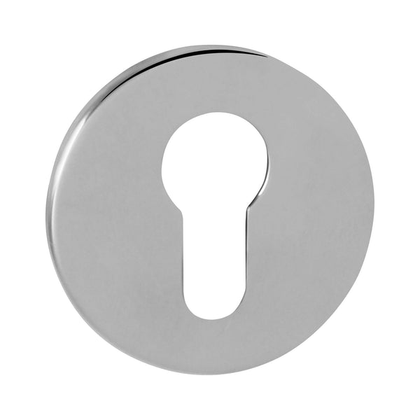 Tupai Exclusivo 5S Line Euro Escutcheons on 5mm Slimline Round Rose - Bright Polished Chrome - XTESCER5SPC - Choice Handles